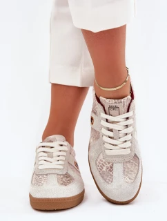 Sneakersy Damskie Daniel Lopez Just Dare SS2D4032 Zwierzęcy Wzór Beżowe