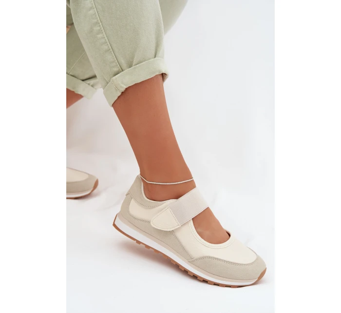 Sportovní dámské polobotky na suchý zip Béžové Aveliette