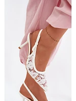 Dámské sandály na podpatku s krajkou bílé model 22103103 - Boto