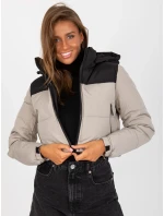 Dámska bunda NM KR D2 3825 77P čierna a béžová Dámska bunda NM KR D2 3825 77P čierna a béžová