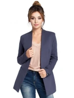 B030 Pletená bunda bez goliera - čierna