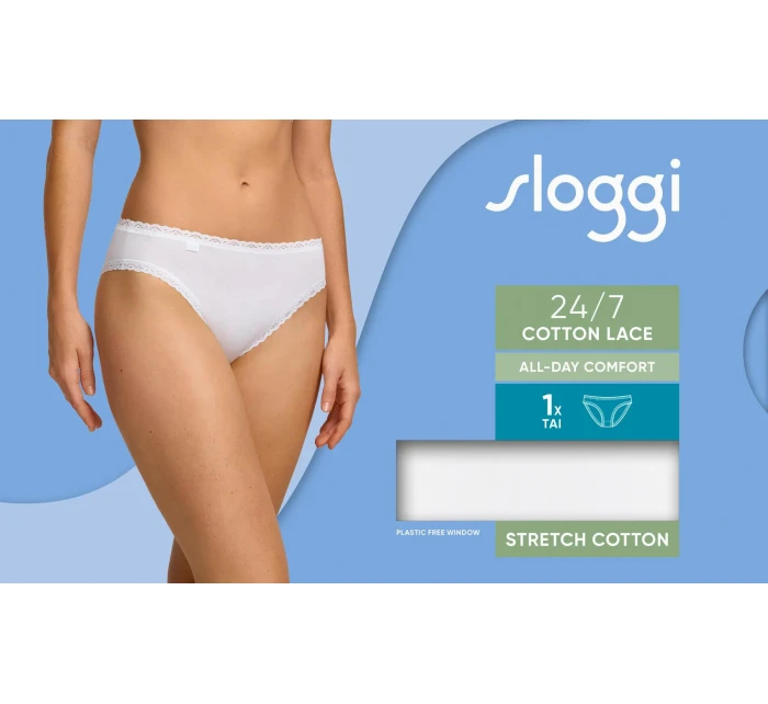 Dámske nohavičky sloggi 24/7 Cotton Lace Tai - biele - SLOGGI
