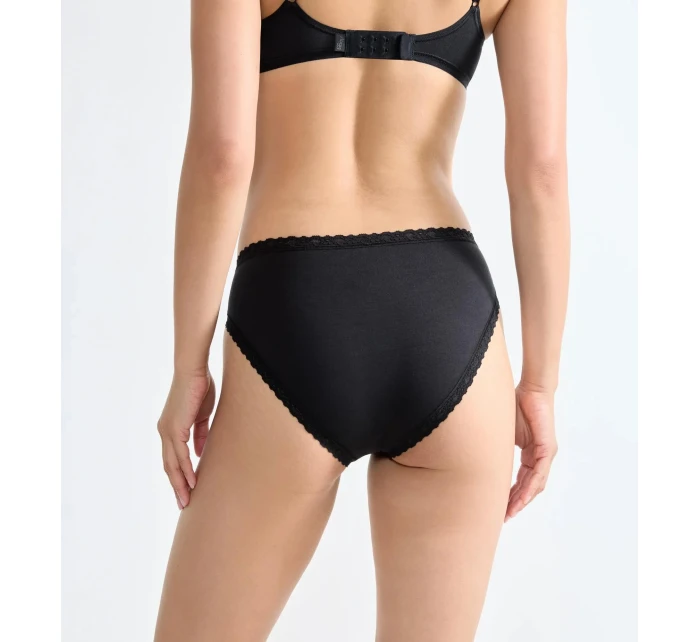 Dámske nohavičky sloggi 24/7 Cotton Lace Tai - čierne - SLOGGI