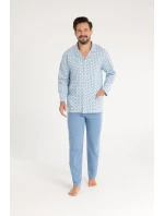 Regina 486 dlhé/r 2XL-3XL z25/26 pánske pyžamo bez zipsu