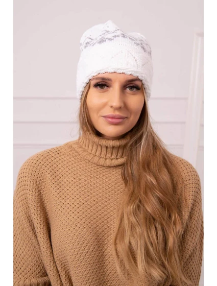 Dámska čiapka Kira K374 biela+sivá