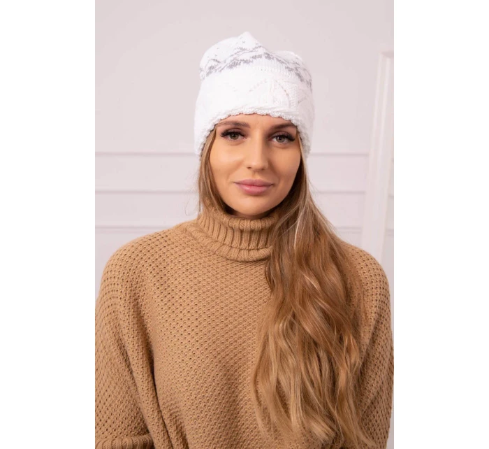 Dámska čiapka Kira K374 biela+sivá