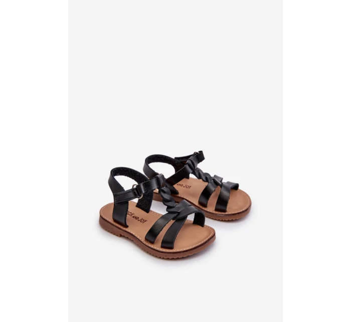Sandałki Dziecięce Zapinane Na Rzep Czarne Sarniema