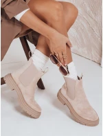 Dámské semišové béžové kozačky Dstreet model 21971971 - FashionStreet