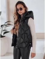 Dámská prošívaná vesta s kapucí černá Dstreet model 21990901 - FashionStreet