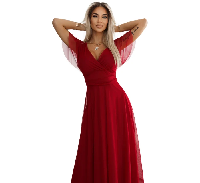 sukienka z dekoltem i krótkim model 20588350 - numoco basic sukienka z dekoltem i krótkim model 20588350 - numoco basic