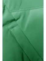 Zelená dámska vesta so stojačikom a kapucňou (23-011)