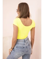 Dámska klasická bavlnená blúzka s krátkymi rukávmi modrá