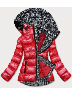 Červená metalická dámska bunda s kapucňou (XW808X)