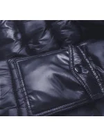 Dámska krátka zimná bunda tmavomodrá (YP-20129-55)