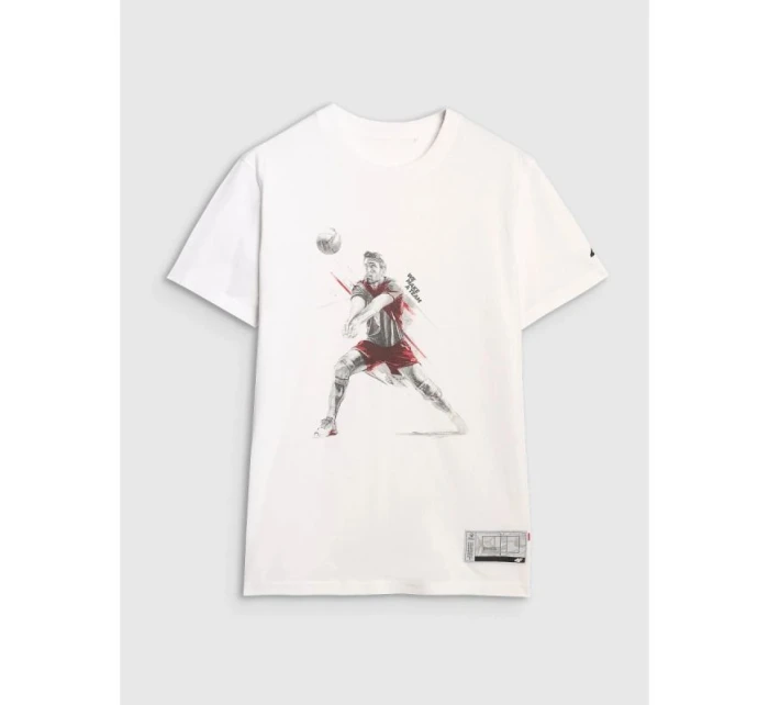 Pánske pravidelné volejbalové tričko s potlačou 4F 4FRAW25TTSHM3237-10S pánske Pánske pravidelné volejbalové tričko s potlačou 4F 4FRAW25TTSHM3237-10S pánske