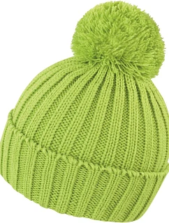 R Pletená čepice s bambulí 28. lime model 22424912 - Result Headwear