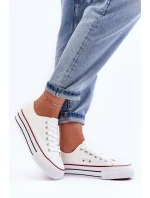 Trampki Klasyczne Niskie Na Platformie Białe Jazlyn