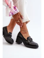 Dámské lodičky na podpatku s ozdobou černé model 21655254 - Boto