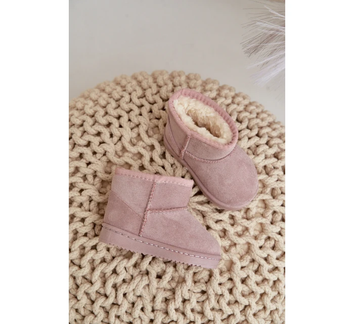 Dziecięce Ocieplane Botki Śniegowce Różowe Gooby