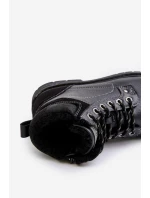 Ocieplane Trapery Męskie Z Eko Skóry Czarne Venredia