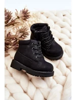 Dziecięce Ocieplane Czarne Trapery Botki Dexter
