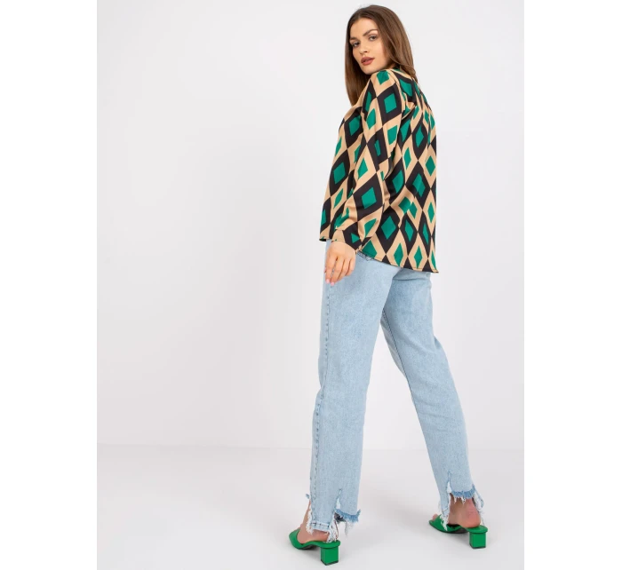 Blúzka DHJ BZ 15256.53P čierna a zelená Blúzka DHJ BZ 15256.53P čierna a zelená