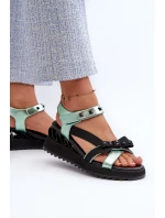 Dámske sandále s mašľou D&A zelené Dámske sandále s mašľou D&A zelené