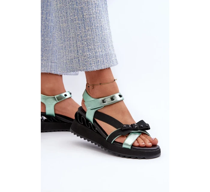 Dámske sandále s mašľou D&A zelené Dámske sandále s mašľou D&A zelené