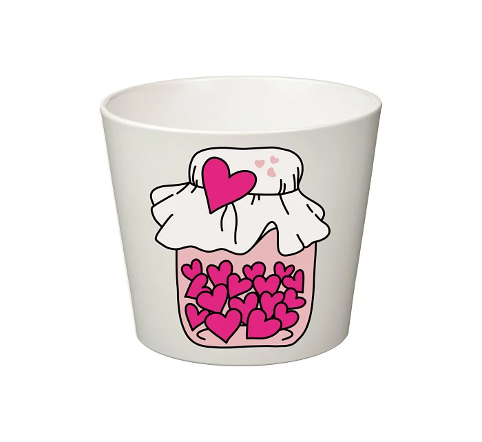 SKLENICE SE SRDÍČKY - velký květináč SKLENICE SE SRDÍČKY - velký květináč