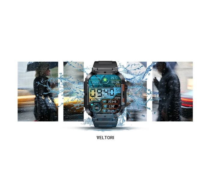 VELTORI VT200-1 Smartwatch Čierny silikónový remienok VELTORI VT200-1 Smartwatch Čierny silikónový remienok