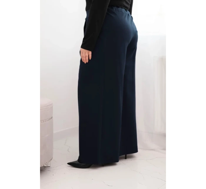 Dámske Plus veľkosť široké nohavice so skladaním Garnet