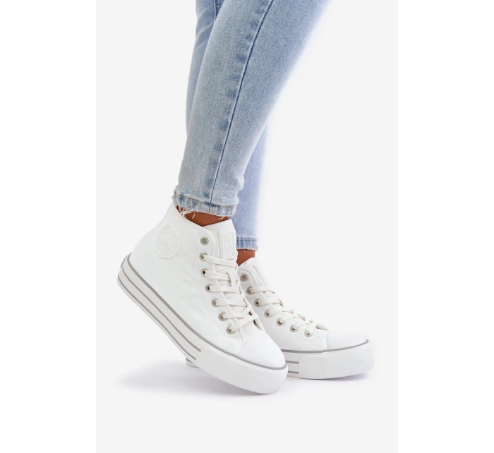 Zateplené dámské tenisky na platformě model 21675260 bílé - Big Star Shoes