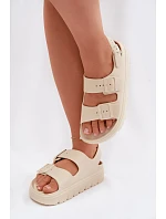 Dámské pěnové sandály na platformě Big Star TT274A032 světle béžové Dámské pěnové sandály na platformě Big Star TT274A032 světle béžové