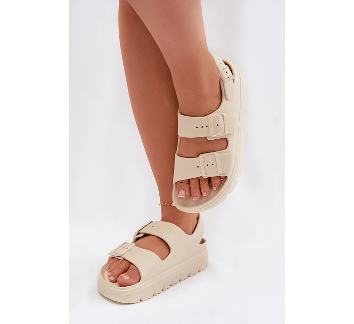 Dámské pěnové sandály na platformě Big Star TT274A032 světle béžové Dámské pěnové sandály na platformě Big Star TT274A032 světle béžové