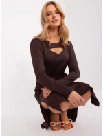 LK SK 509447 šaty.75P tmavo hnedá