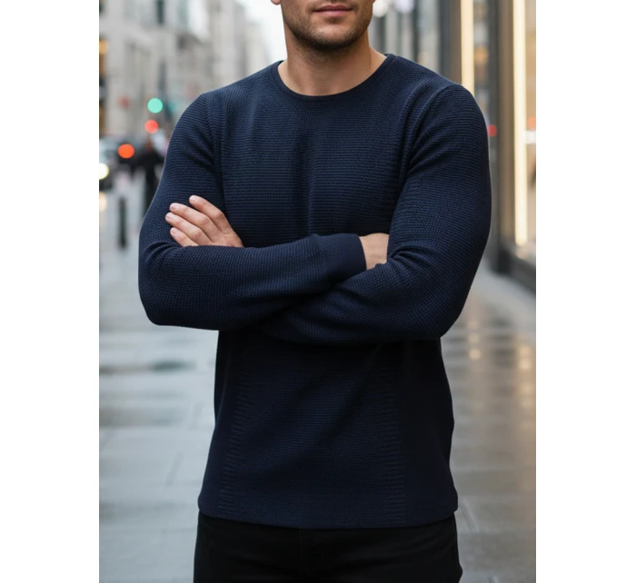 Pánský tmavě modrý svetr model 21995044 - FashionStreet