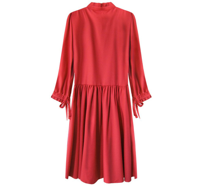 Červené dámské šaty s stojáčkem model 7186431 - INPRESS