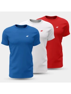 Pánske tričko (SET 3 tričiek) 4F 4FWSS25TTSHM3097-90S pánske