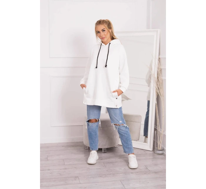 Zateplená mikina se zapínáním na druky ecru Zateplená mikina se zapínáním na druky ecru