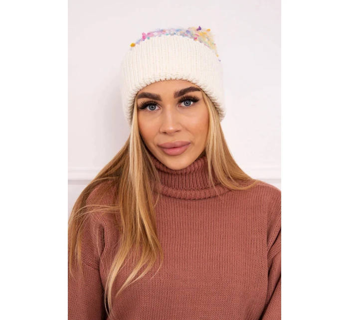 Bublinková čiapka K219 ecru