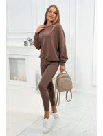model 19752330 set halenka + top + legíny mocca - K-Fashion model 19752330 set halenka + top + legíny mocca - K-Fashion