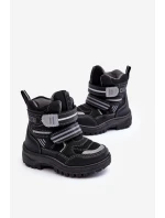 Dziecięce Ocieplane Śniegowce Na Rzepy Czarne Big Star MM374129