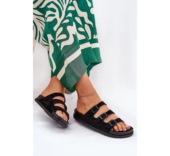 Dámské Pantofle S Pásky A Přezkami Černé model 21687468 - Boto