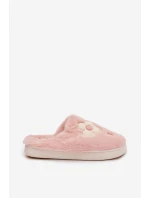 Kožešinové pantofle s květinami Růžové model 21772530 - Boto