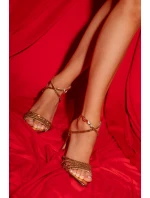 model 21788251 zlaté sandály na podpatku s krystaly - Boto model 21788251 zlaté sandály na podpatku s krystaly - Boto