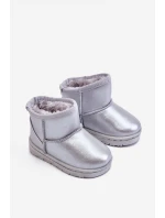 Ocieplane Dziecięce Botki Śniegowce Srebrne Scooby