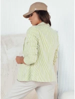 Dámska pruhovaná bunda LINARO bielo-zelená FashionStreet PY0088