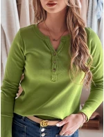 Dámské tričko s dlouhým rukávem limetkově zelené Dstreet model 21985664 - FashionStreet