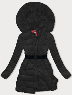Černá péřová dámská zimní bunda (2M-007)