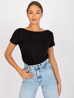 Černé dámské tričko Tshirt basic s výstřihem vzadu Feel Good model 21266659 - Factory Price